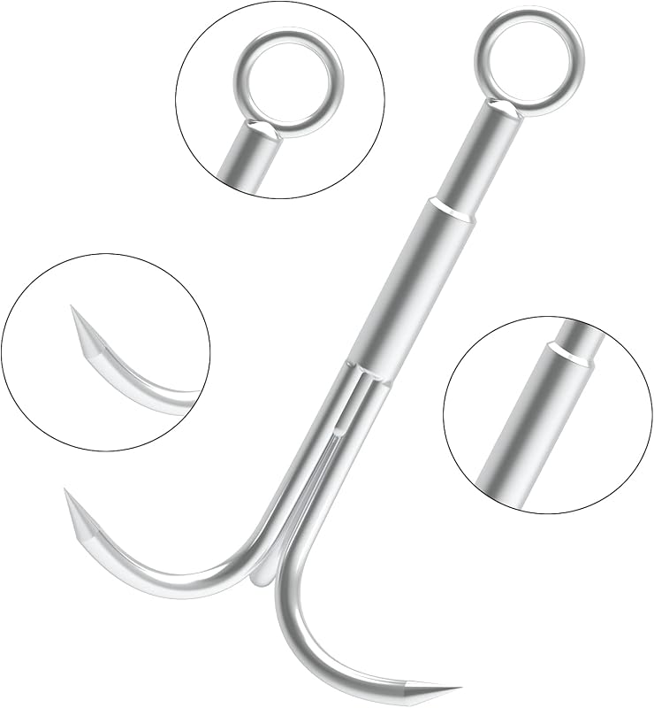 Gancho agarre acero inox 3 garras para escalada y rescate