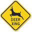 Cartel tránsito Deer Xing negro fondo amarillo 1