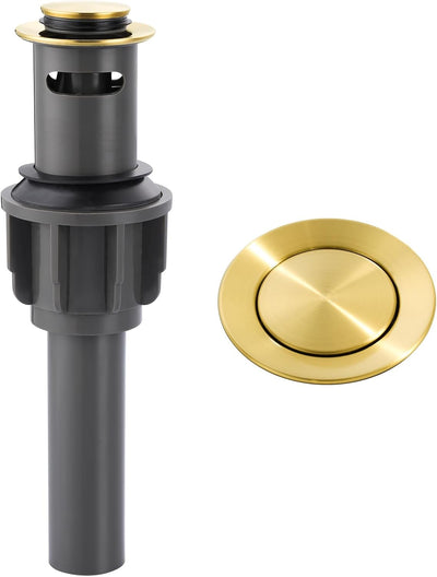 Desagüe lavabo baño con rebosadero tapón pop-up dorado