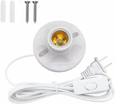 Enchufe bombilla E26/E27 25pulg plástico blanco interruptor 150W