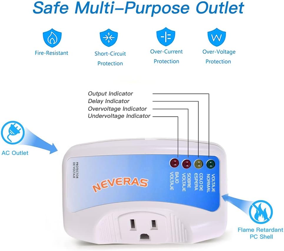 Protector voltaje enchufe multifunción TV PC refrigerador