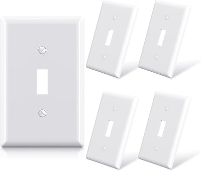 Cubiertas interruptor palanca 1 banda placa pared 5 pz blanco