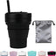 Vaso plegable silicona 15oz con pajilla y tapa color negro