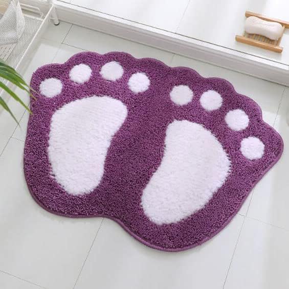Tapete baño antideslizante microfibra 16x24pulg morado