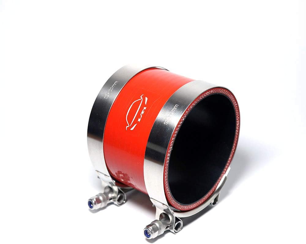 Manguera silicona 4 capas reforzada 9.53cm turbo rojo