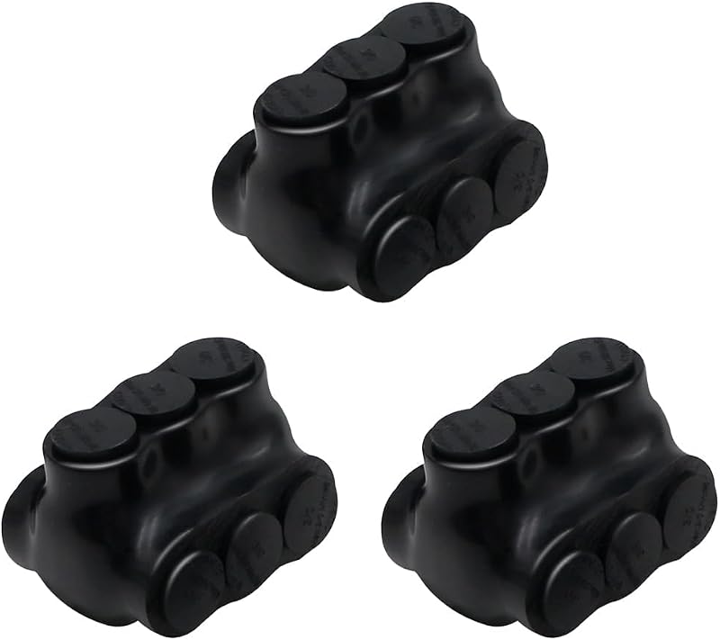 Conectores cable 3/0-6 AWG goma aislado 3 puertos
