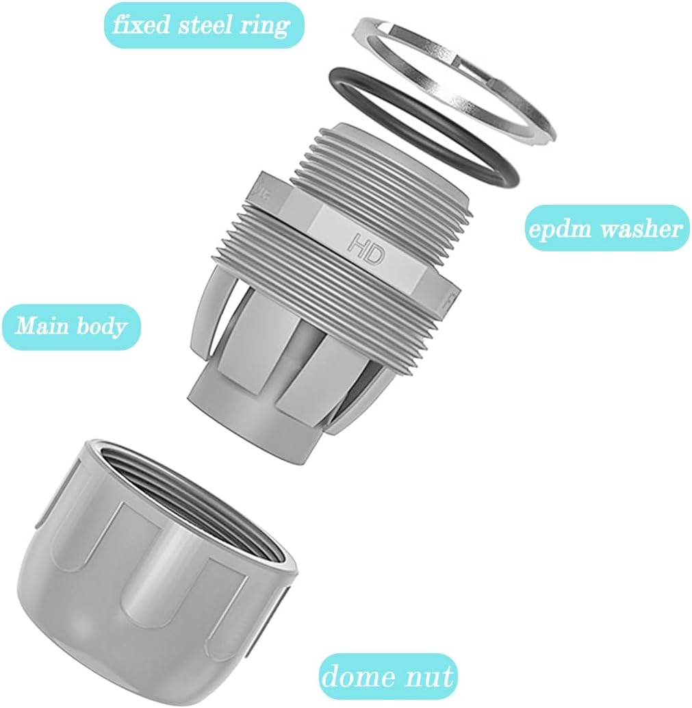 64 Conectores PVC 1/2pulg Recto 180grados UL Gris
