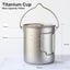 Olla titanio camping 26oz con tapa mango plegable