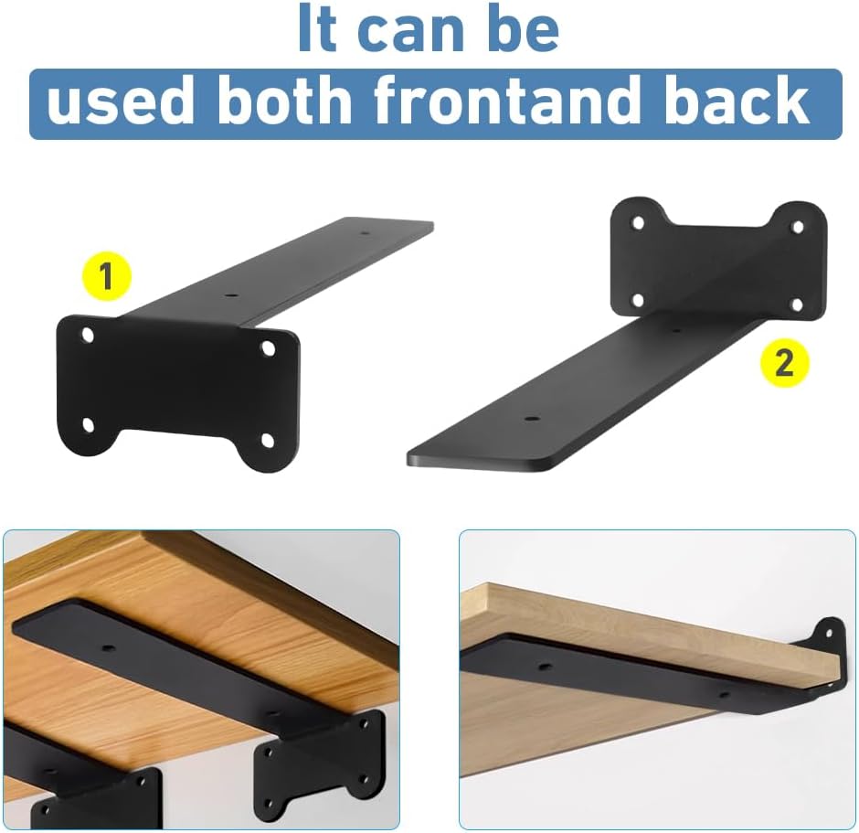 Soporte estante flotante 4 pzas 10pulg hierro fundido negro