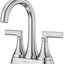 Grifo baño central 2 manijas 4pulg cromo pulido