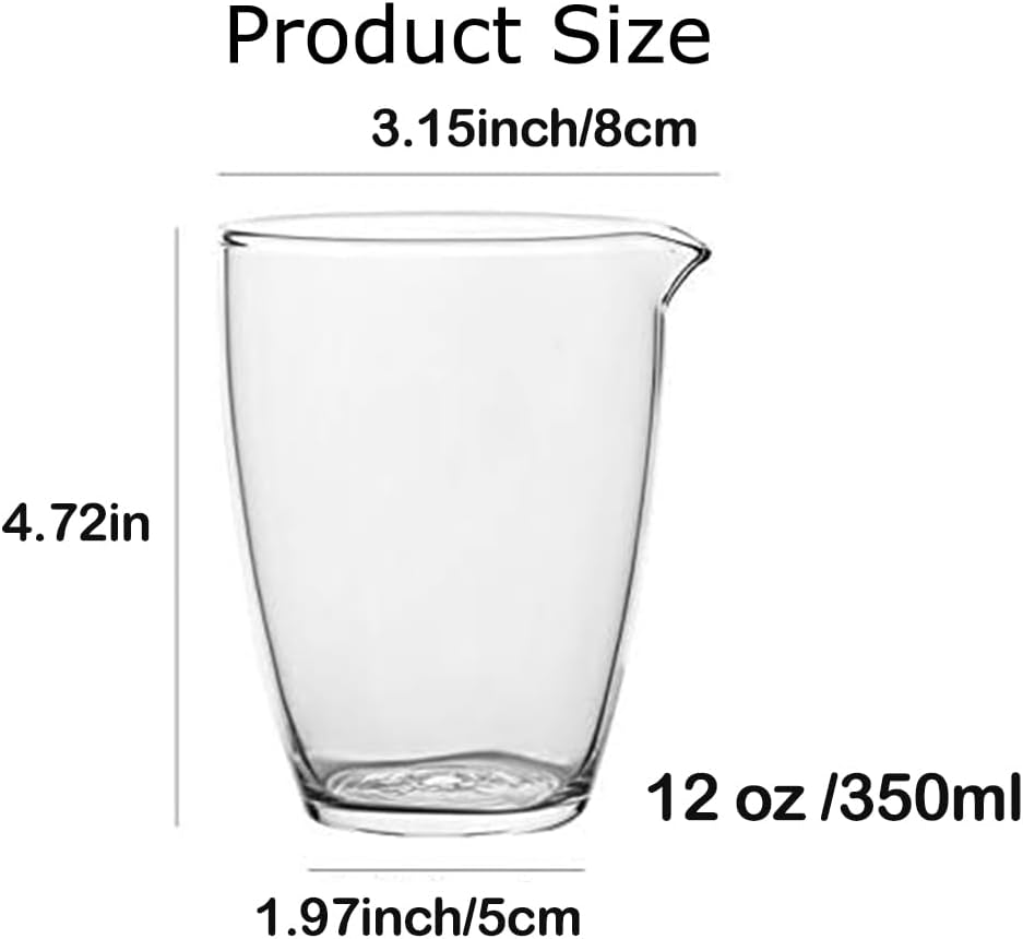 Taza vidrio borosilicato 12oz para té y café