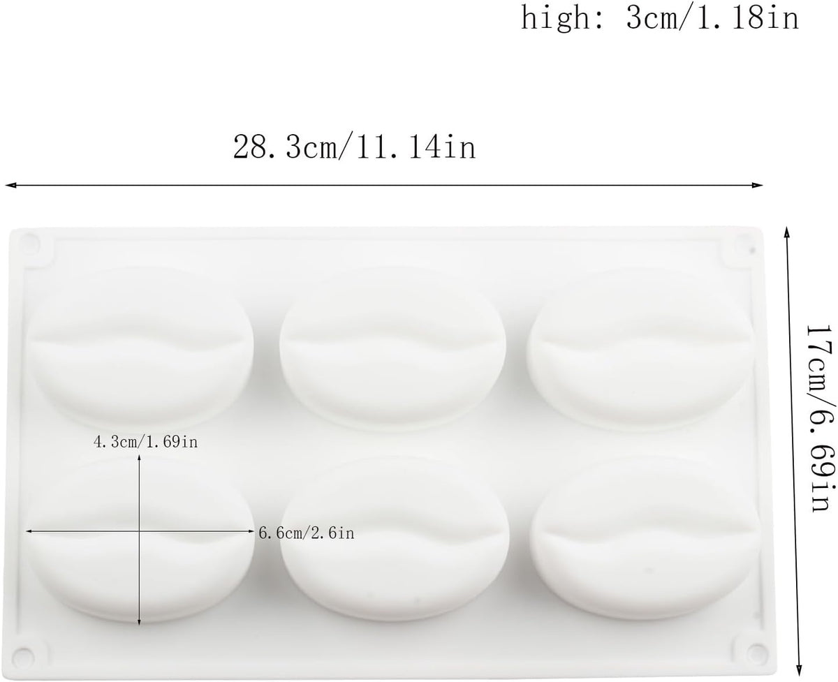 Moldes de silicona para grano de café con 6 cavidades
