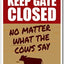 Letrero aluminio advertencia vacas 10"