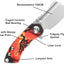 Navaja plegable EDC Korvid T3030S2 hoja cleaver 1.45''