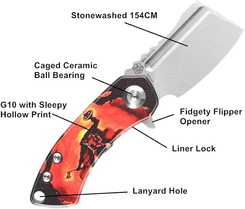 Navaja plegable EDC Korvid T3030S2 hoja cleaver 1.45''