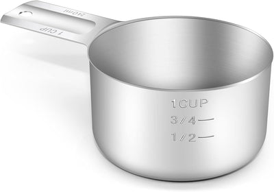 Taza medidora 240ml acero inox con cuchara