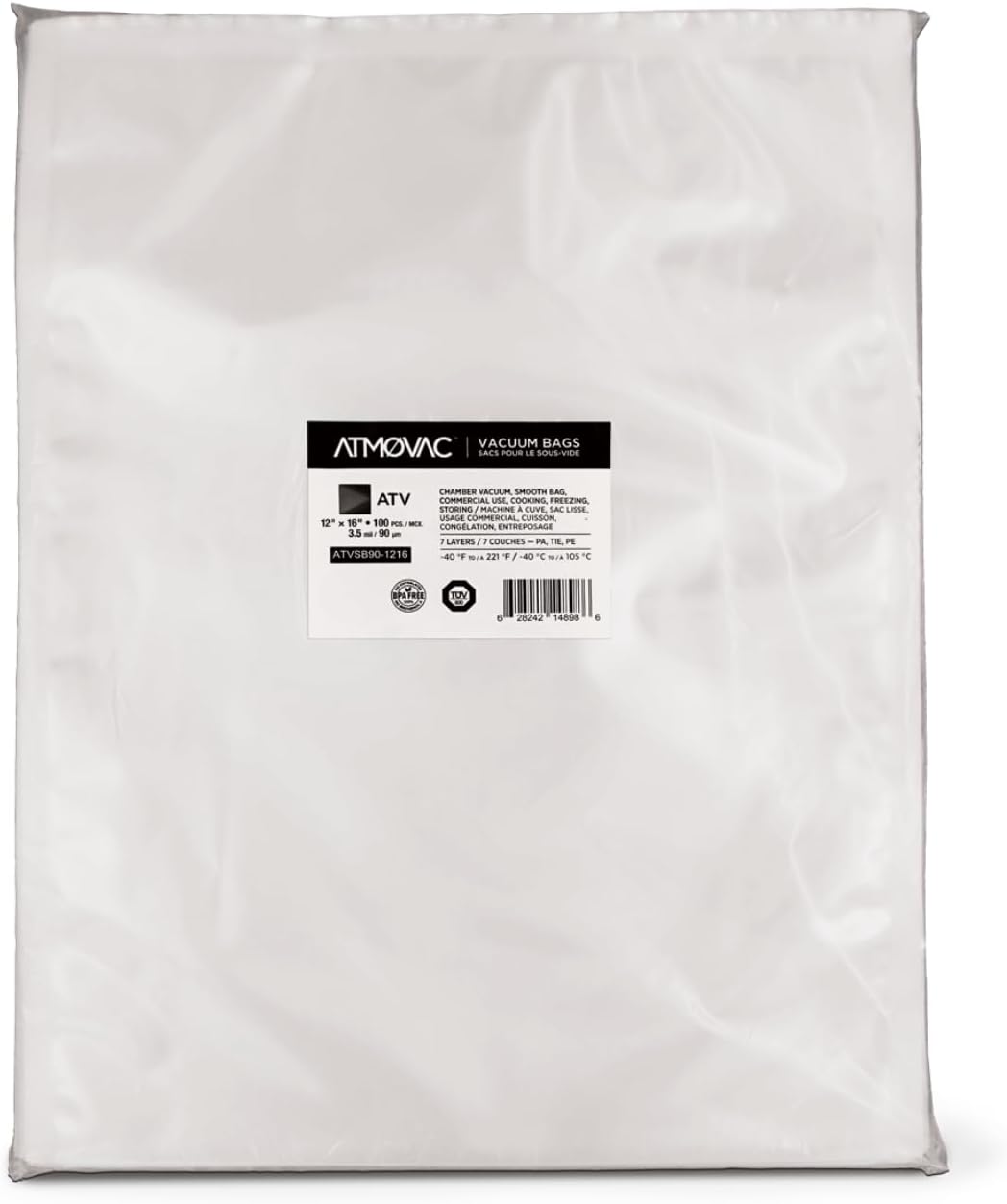 Bolsas selladoras al vacío sous vide 12x16pulg 100uds sin BPA