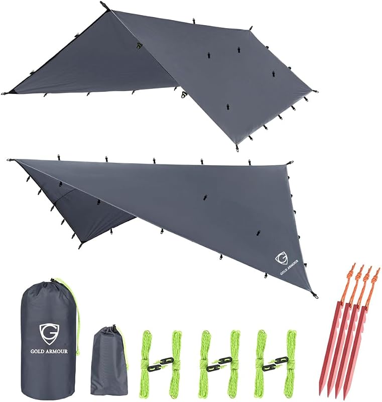 Toldo campamento ultraligero impermeable 12x12ft gris