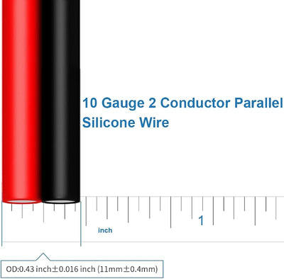 Cable silicona flexible 2 conductores 600V 200°C para tira led
