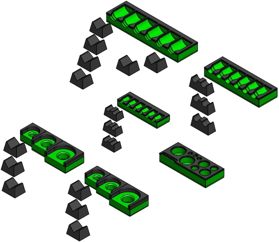 Set trinquete extensiones verde/negro