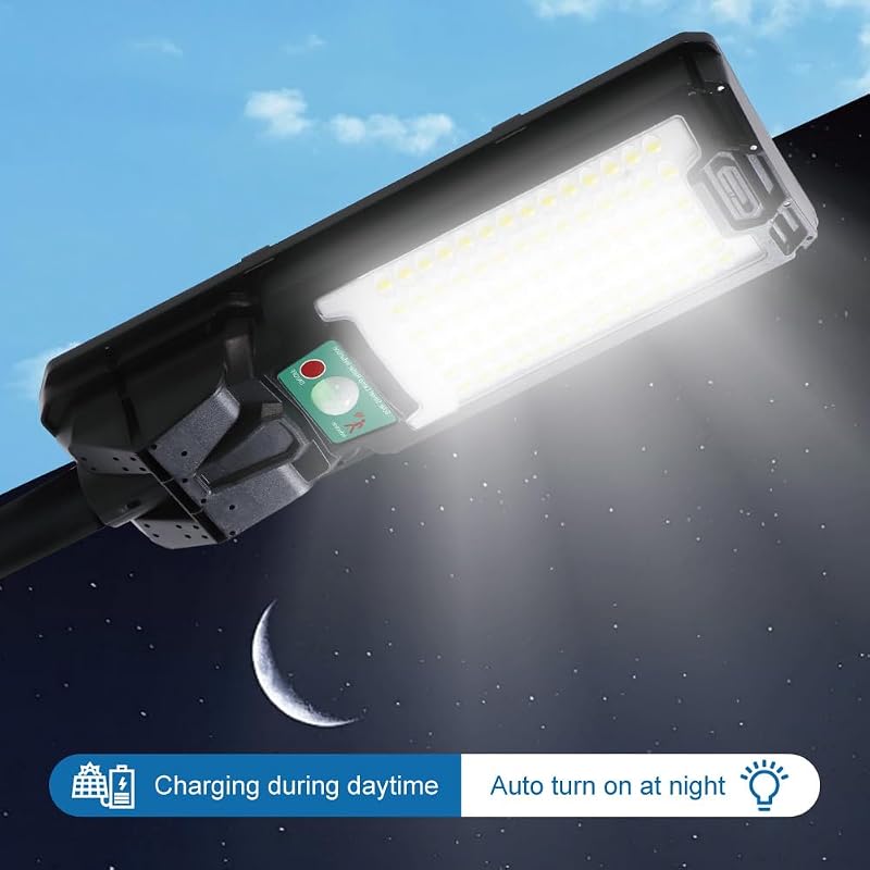 Luz solar LED 100W para calle patio con sensor movimiento