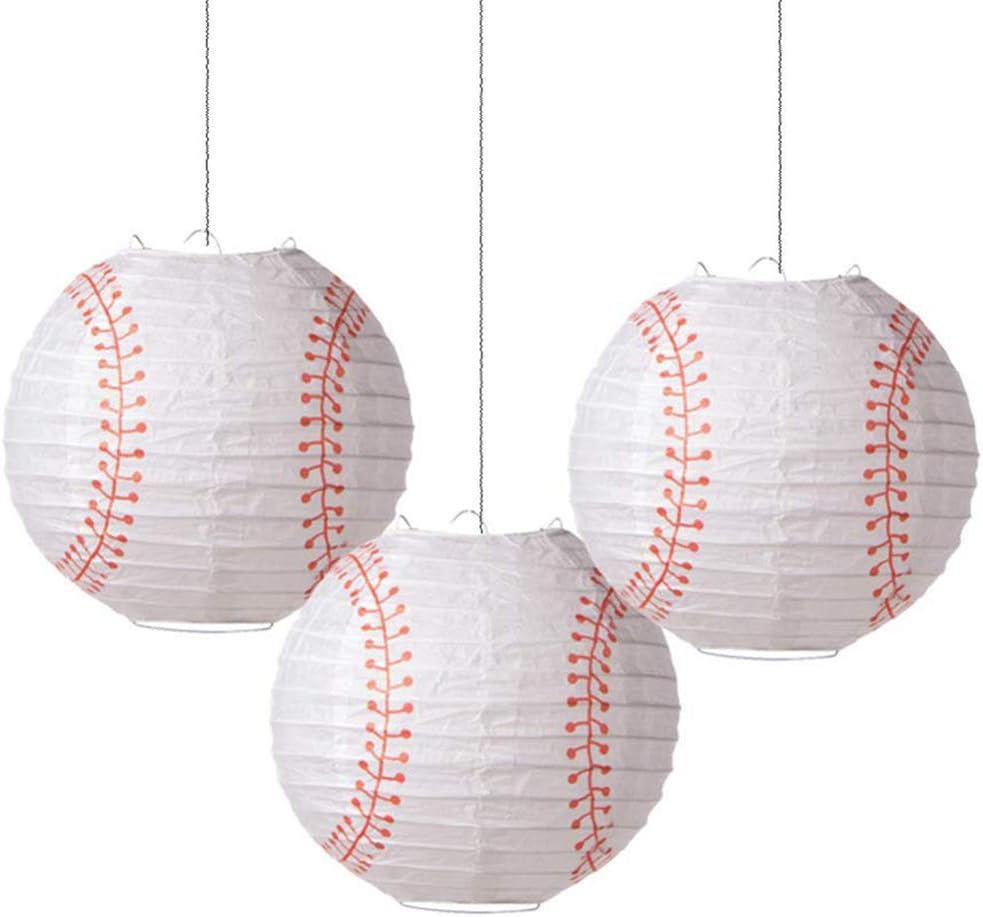 Faroles papel béisbol 8pulg fiesta equipo 3 Pzas