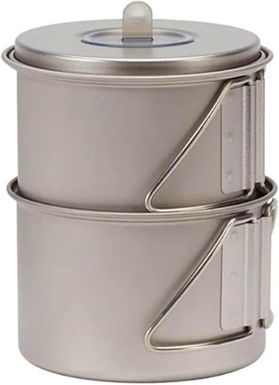 Set cocina titanio acampar olla taza tapa silicona