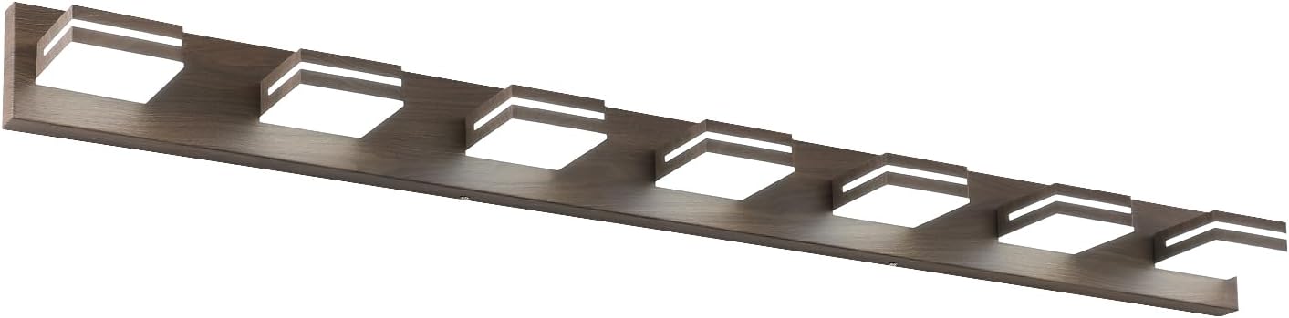 Lámpara LED baño 55pulg madera marrón acrílico blanco frío