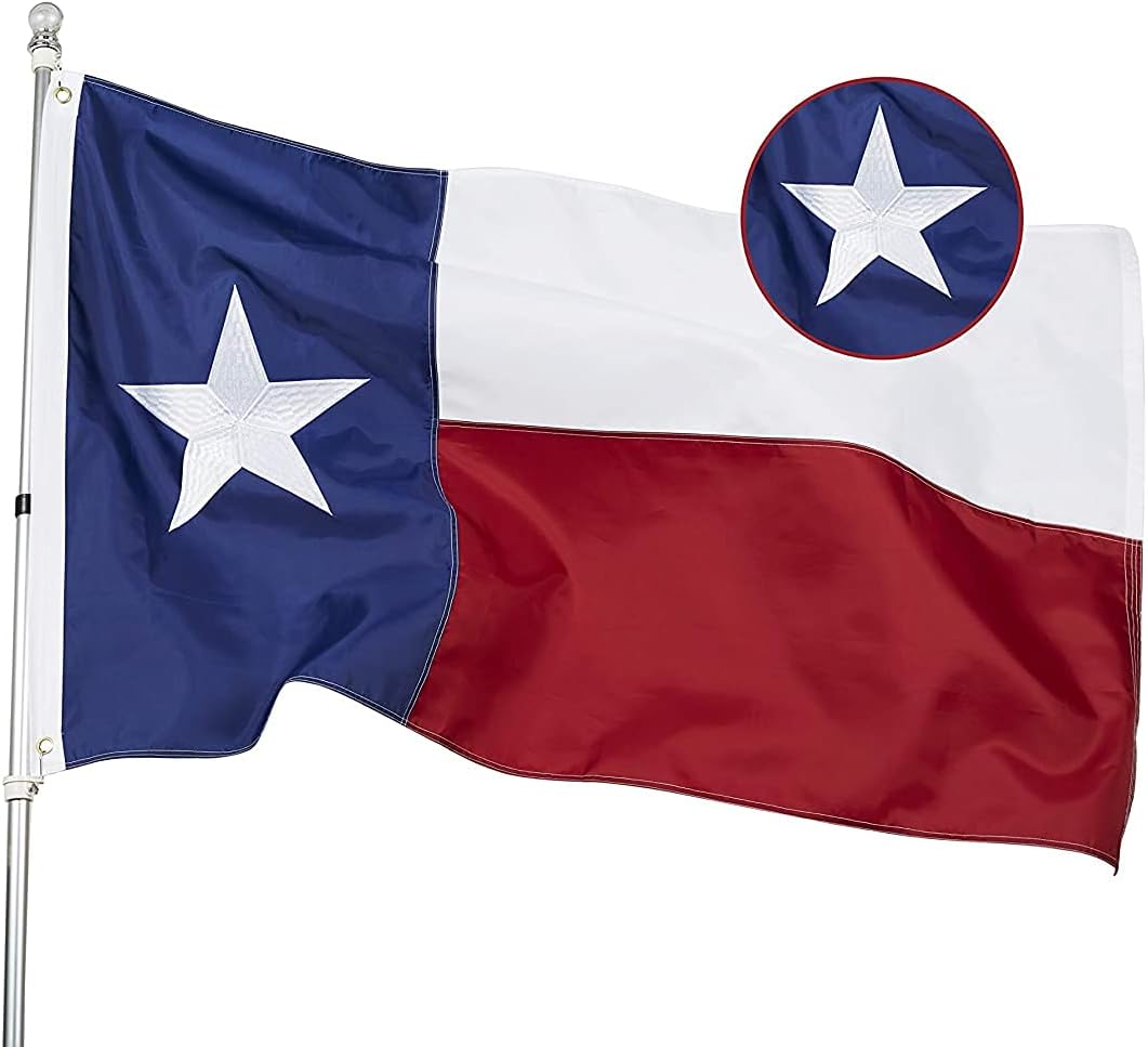 Bandera Texas 6x10pies estrella bordada nailon Oxford 210D