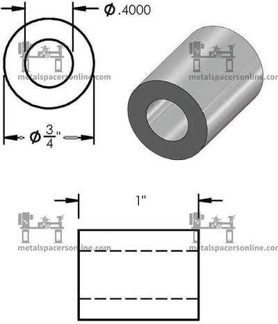 Espaciador acero suave 3/4x3/8 pulg redondo liso