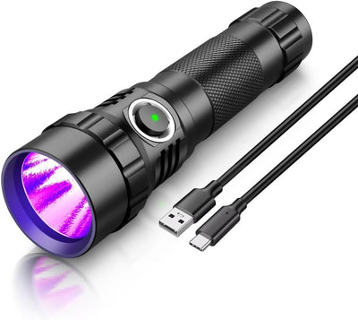 Linterna UV 395nm 10W 2 modos detector orina mascotas