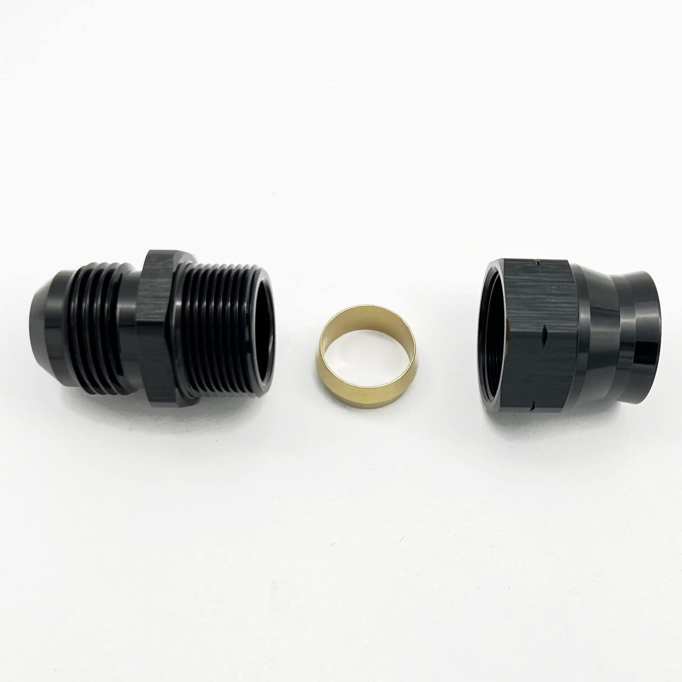 Adaptador tubo combustible aluminio negro 1/4