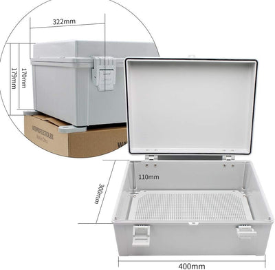 Caja eléctrica exterior IP65 cubierta plástico gris