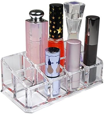 Organiz. cosméticos acrílico transparente 8 espacios