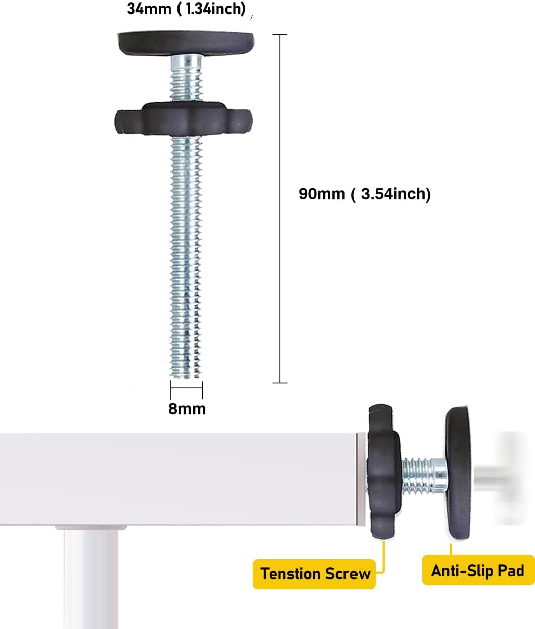Kit 8 Pzas Repuesto Puerta Bebé 0.315pulg Extensor Tensión