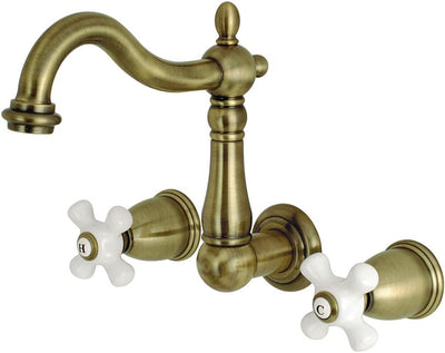Grifo baño pared central 8pulg latón antiguo