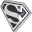 Insignia coche Superman logotipo clásico negro cromado