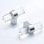 10 Pomos Cristal Barra T Cromo Pulido para Gabinetes