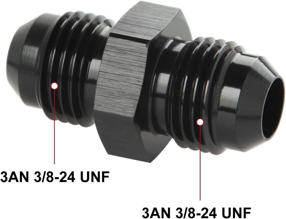 Adaptador combustible aceite aluminio negro set 2