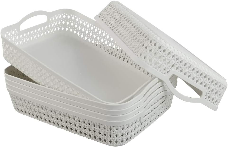 Bandeja plástico blanco set 6 grande