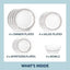 Set 16 Pzas Platos y Cuencos Plata Cepillada Resistente