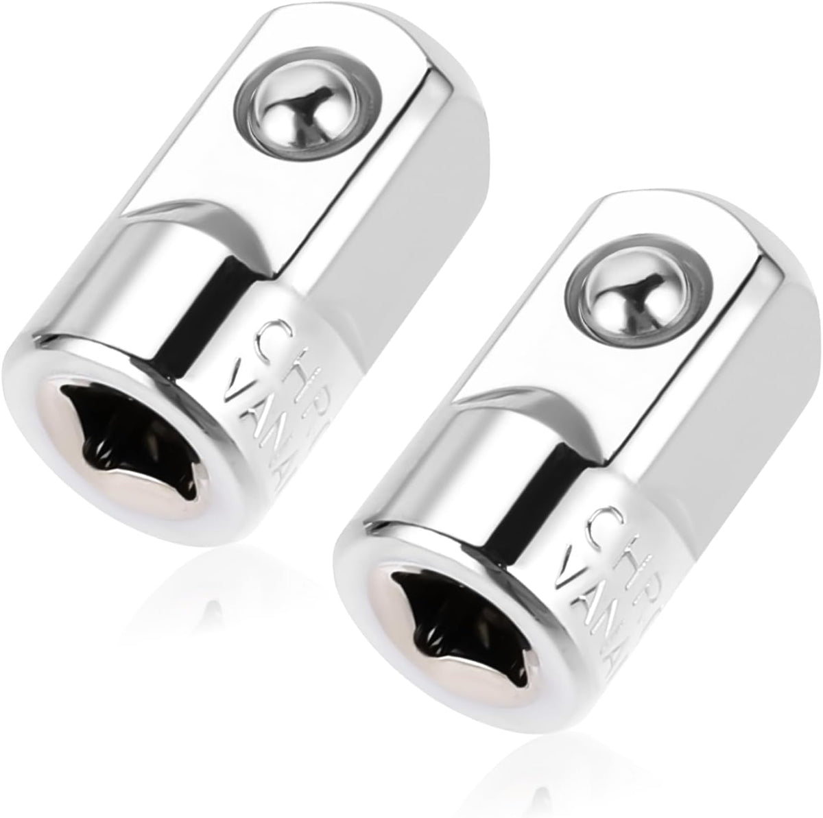 Adaptador enchufe 1/4 pulg a 1/2 pulg acero 2 pzas