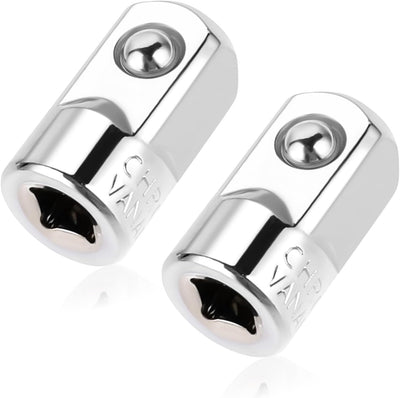 Adaptador enchufe 1/4 pulg a 1/2 pulg acero 2 pzas