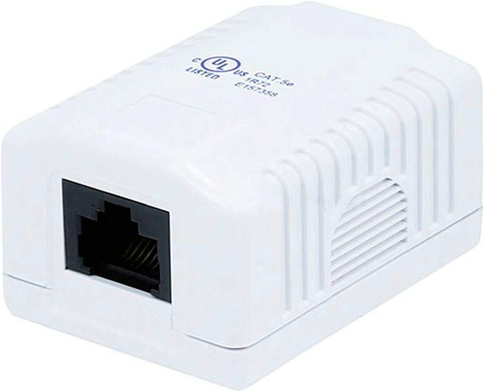 Caja montaje Cat5e RJ45 1 puerto doble IDC 50u blanco