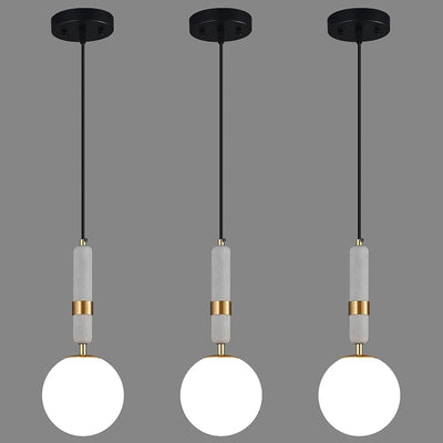 Lámpara de techo con globo blanco 1 luz pack 3