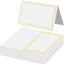 50 Tarjetas Mesa 2x3.5pulg Doble Borde Dorado Cartulina Bodas
