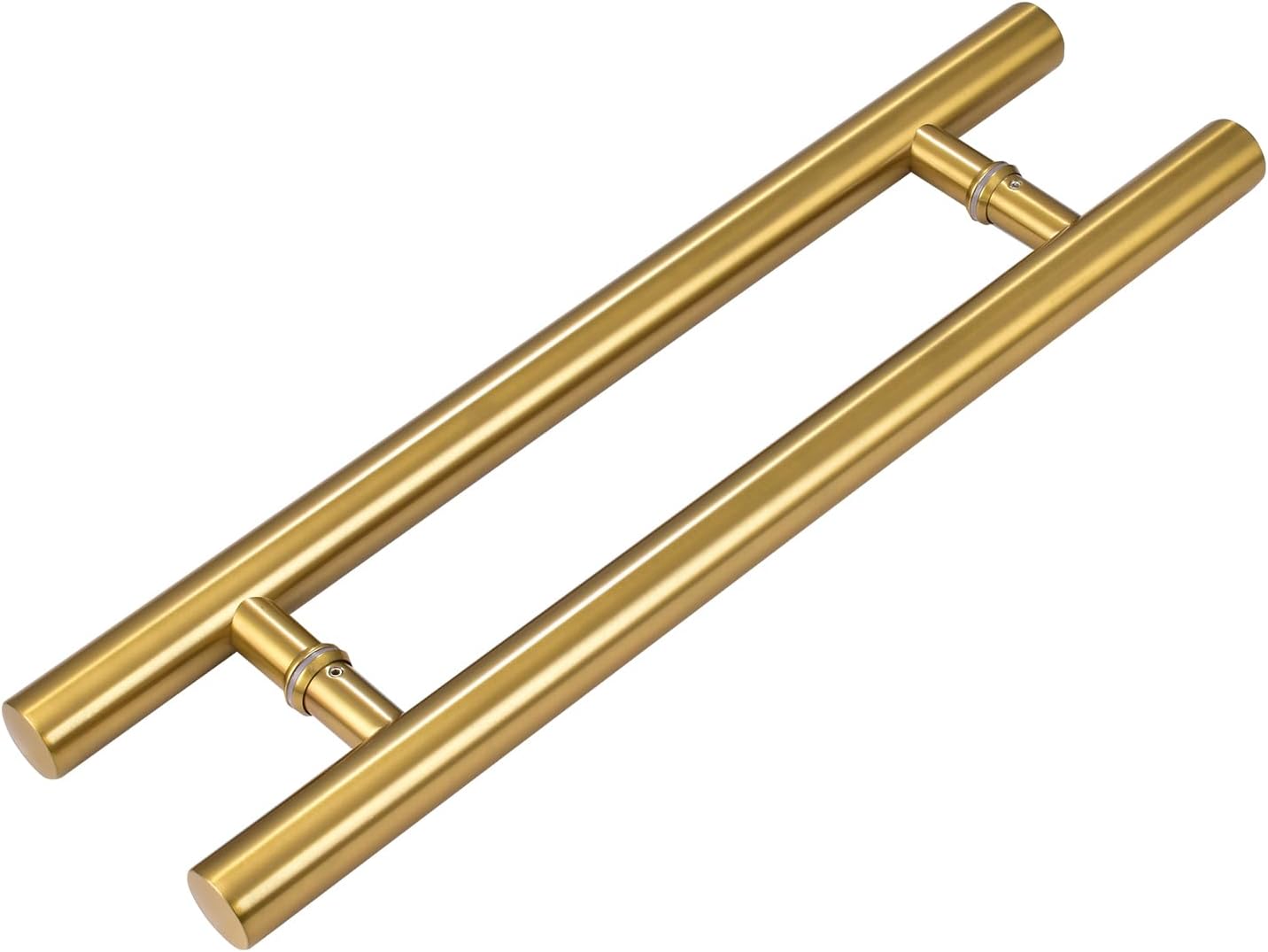 Manija puerta corrediza acero inox 24" forma H dorado