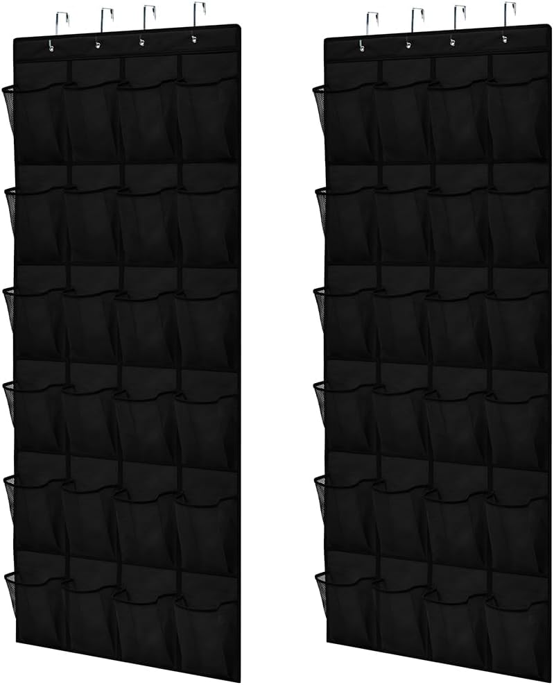 Zapatero colgar puerta 24 bolsillos malla 40lb negro