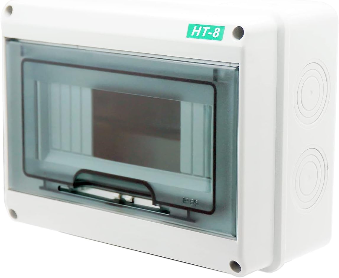 Caja eléctrica IP65 cubierta transparente ABS 8 vías