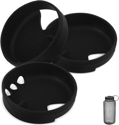 Botella agua boca ancha silicona 3 pzas comp Nalgene negro